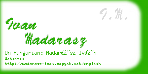 ivan madarasz business card
